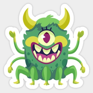 Green Monster Illustration Sticker